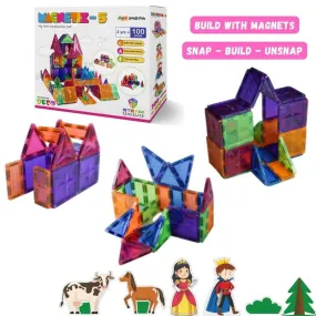 MAGNETIX - 5  Magnetic Construction Building Blocks Set- 100 Pieces (3-6 Years)