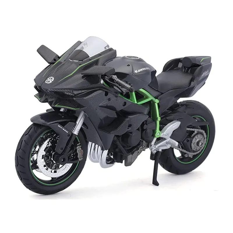 Maisto Compatible with Kawasaki Replica Miniature Model Ninja H2 R 2017 Collectible (Grey), Metal 1:12 Scale (IC)