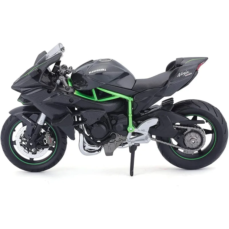 Maisto Compatible with Kawasaki Replica Miniature Model Ninja H2 R 2017 Collectible (Grey), Metal 1:12 Scale (IC)