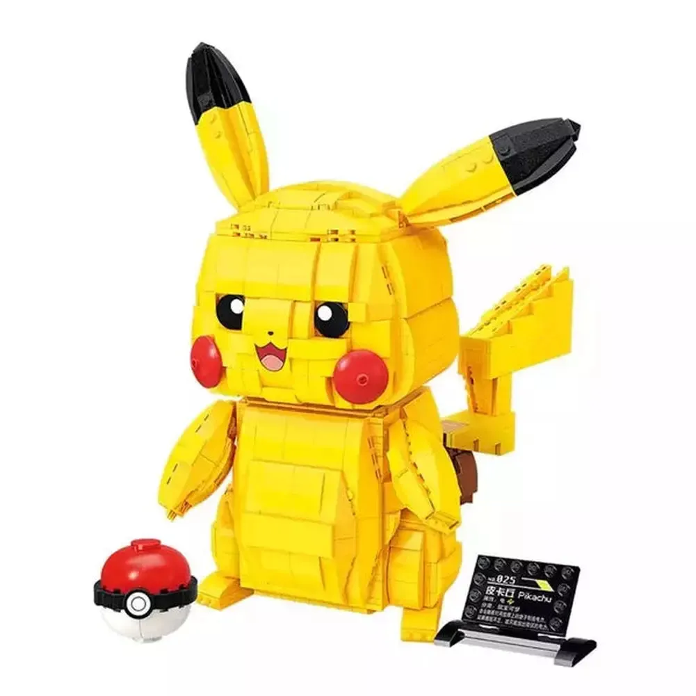 MOC  Compatible  2022 New Anime Cartoon Pokemon Pikachu Bulbasaur Building Blocks Bricks Sets Movie Dolls Model Kids toys