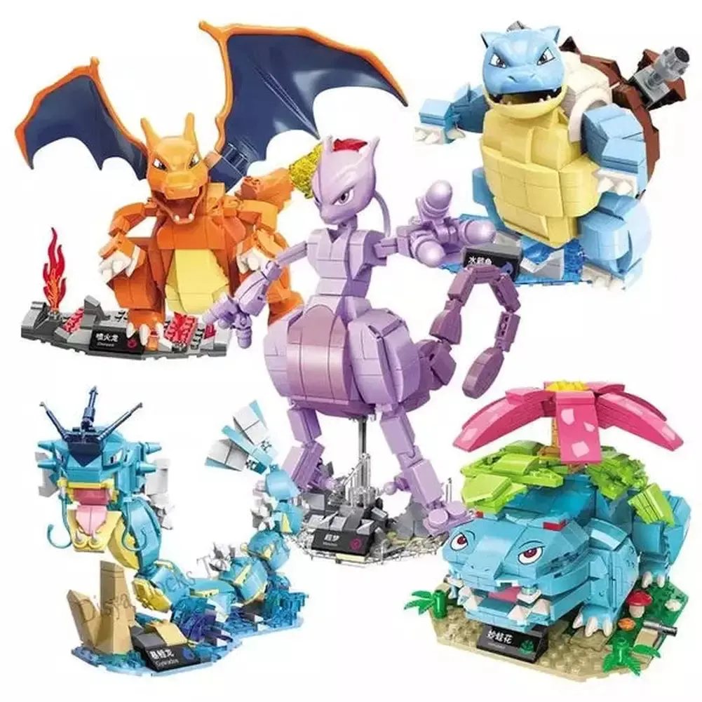 MOC  Compatible  2022 New Anime Cartoon Pokemon Pikachu Bulbasaur Building Blocks Bricks Sets Movie Dolls Model Kids toys