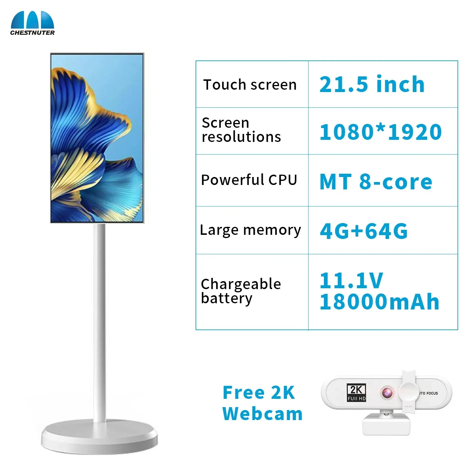 Outdoor Live 21.5 inch Android 12 system incell Touch screen android TV with stand battery 4 64/6 128 television 4k smart tv