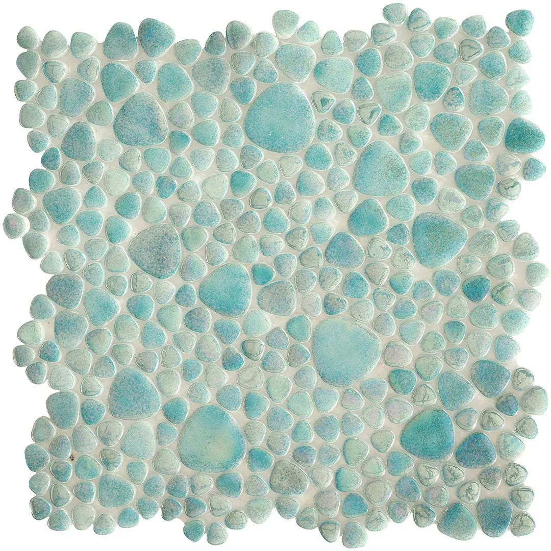 Pacific Mist, Mixed Pebble - Glass Tile