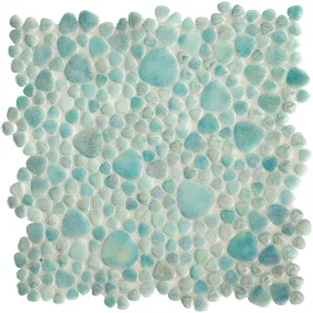 Pacific Mist, Mixed Pebble - Glass Tile