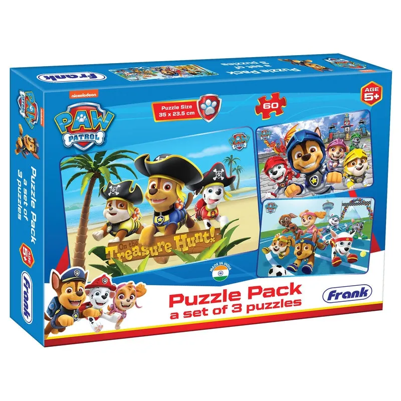 Paw Patrol Puzzle Pack - A Set of 3 Puzzles - 60 Pieces each