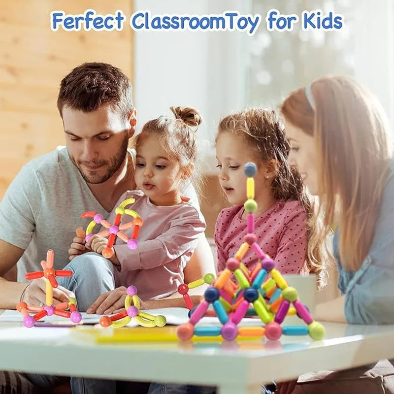 Premium 96 Magnetic Building Stick  For Kids Early Learning & Development