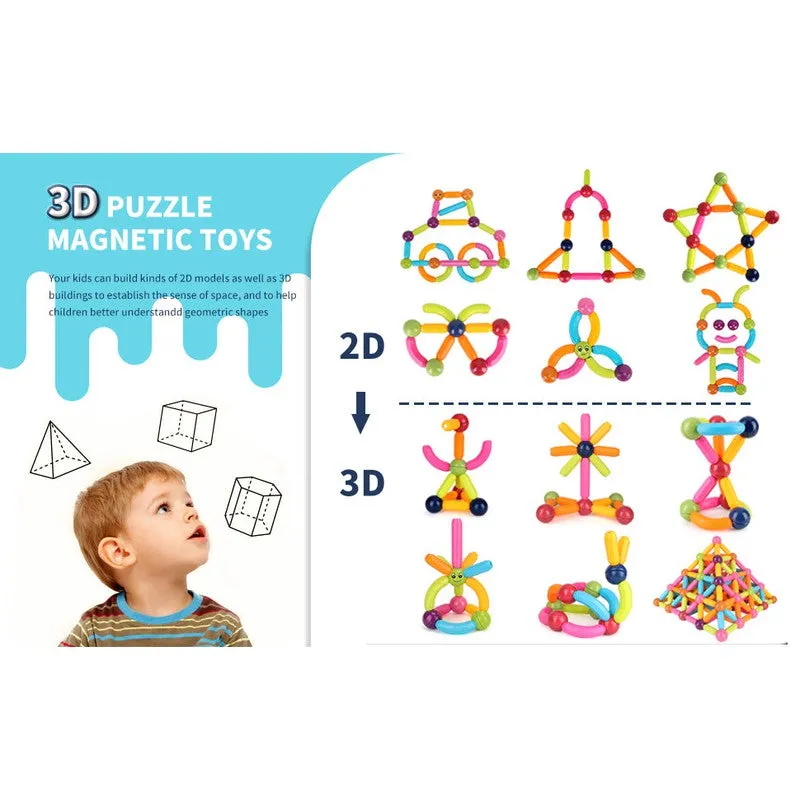 Premium 96 Magnetic Building Stick  For Kids Early Learning & Development