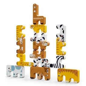 Stacking games toys, montessori animal balance blocks set learning interactive toy 15pcs for toddler kids 3 Years 