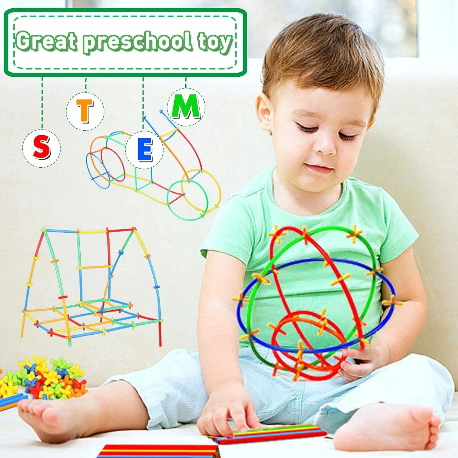 Straw Constructor STEM Building Blocks - 110 pieces