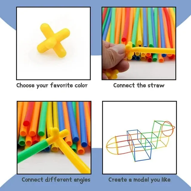 Straw Constructor STEM Building Blocks - 110 pieces