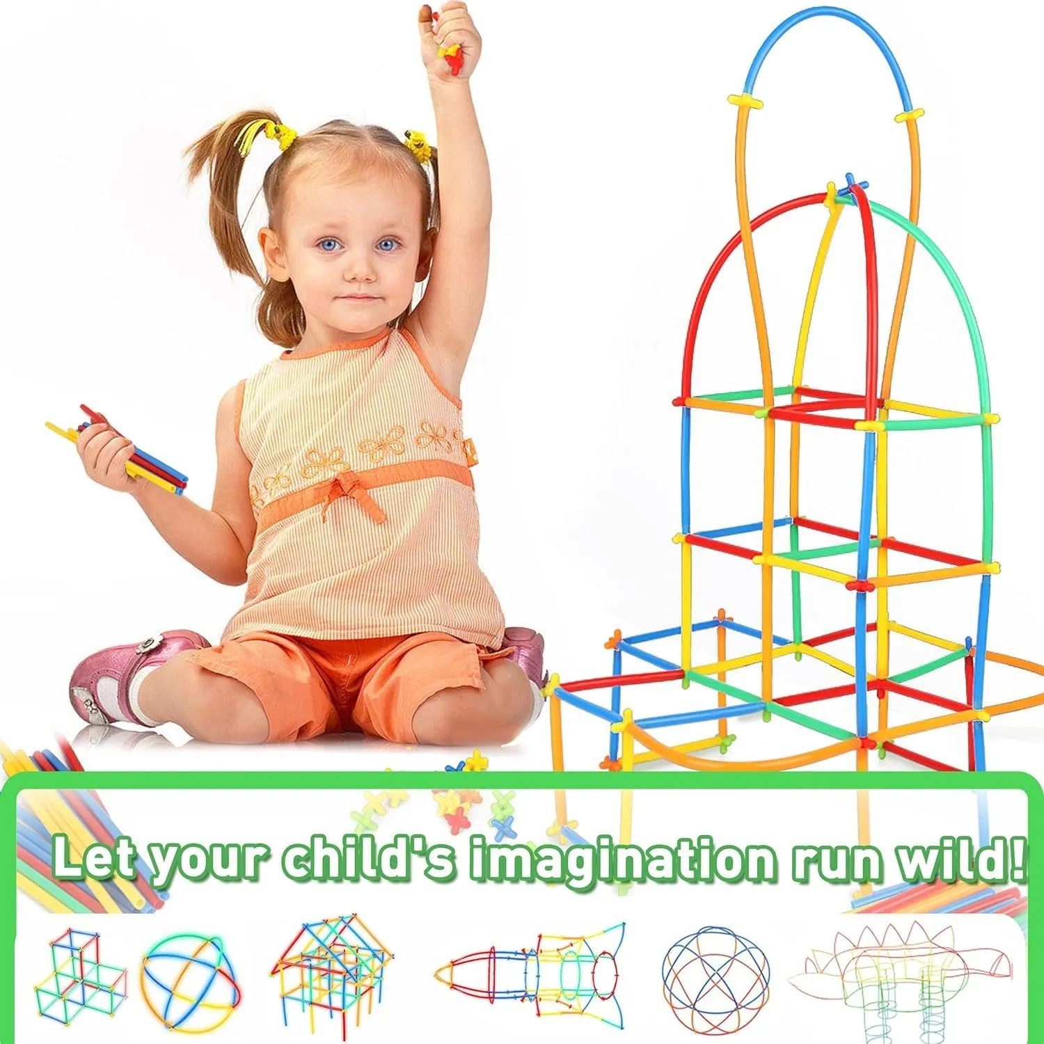 Straw Constructor STEM Building Blocks - 110 pieces