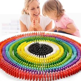 Super Domino Blocks, 12 Colors Bulk Wooden Dominoes - Building Block Tile Game (840 Pieces)