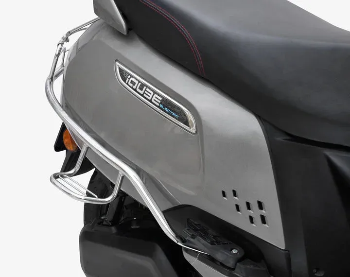 TVS iQube Safety Guard Kit: Middle Crash Guard, Front Mudguard, Rear/Back Guard, Footrest (Right Side)