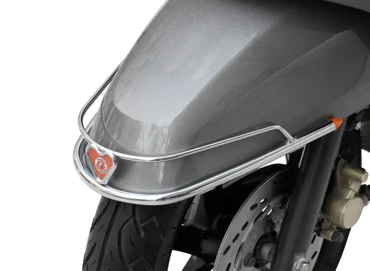 TVS iQube Safety Guard Kit: Middle Crash Guard, Front Mudguard, Rear/Back Guard, Footrest (Right Side)