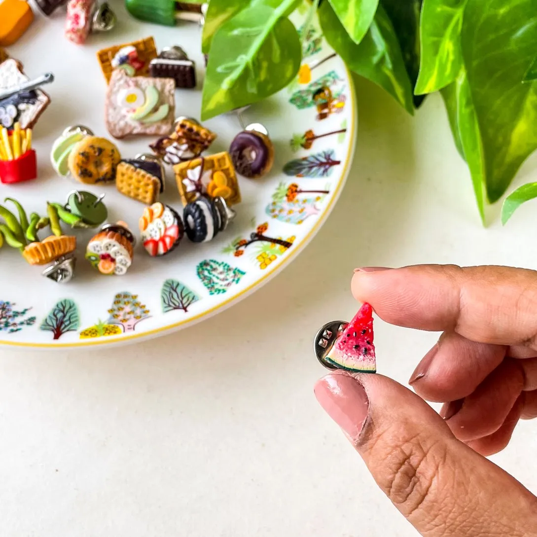 Watermelon Slice Miniature Lapel Brooch Pin