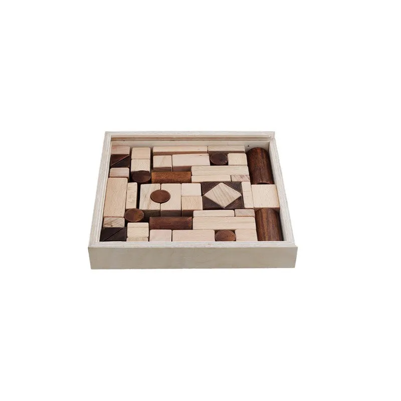 Wooden Building Blocks - 50 Pcs