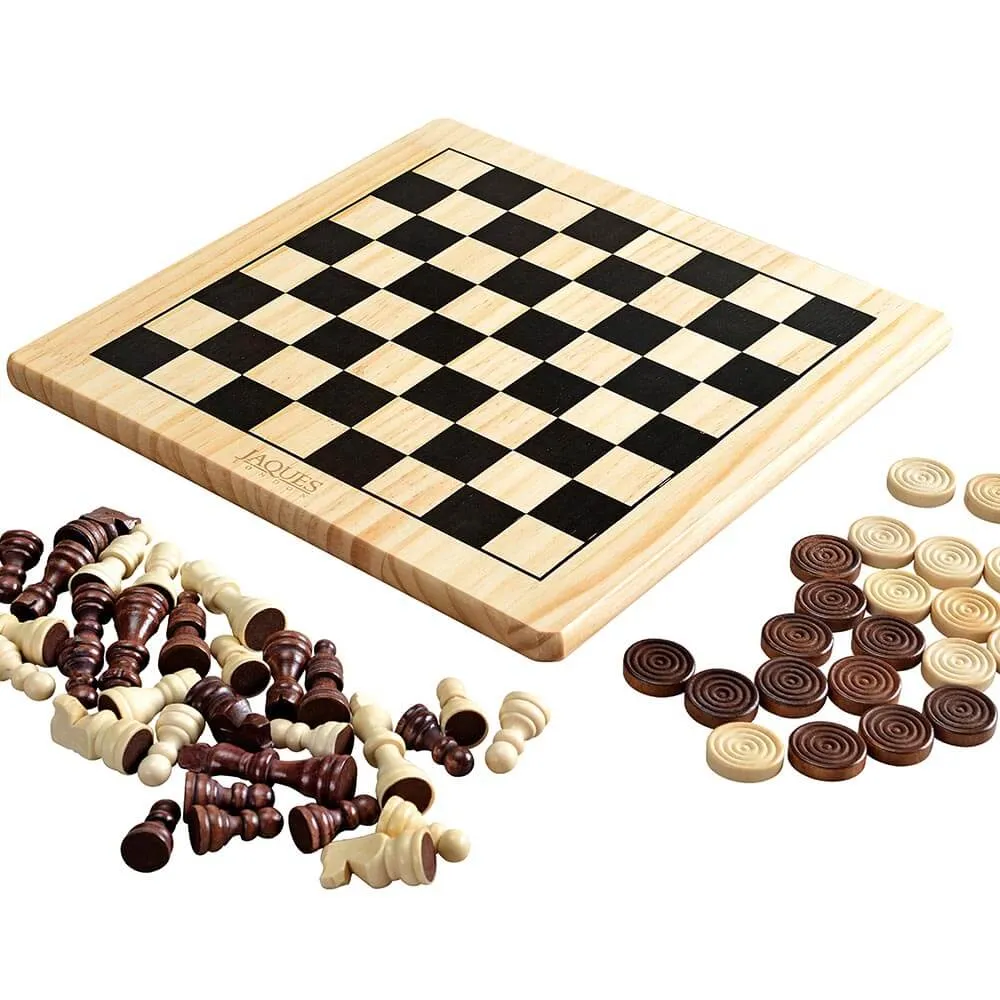 Wooden Chess Set - Chess Set Including Draughts Pieces