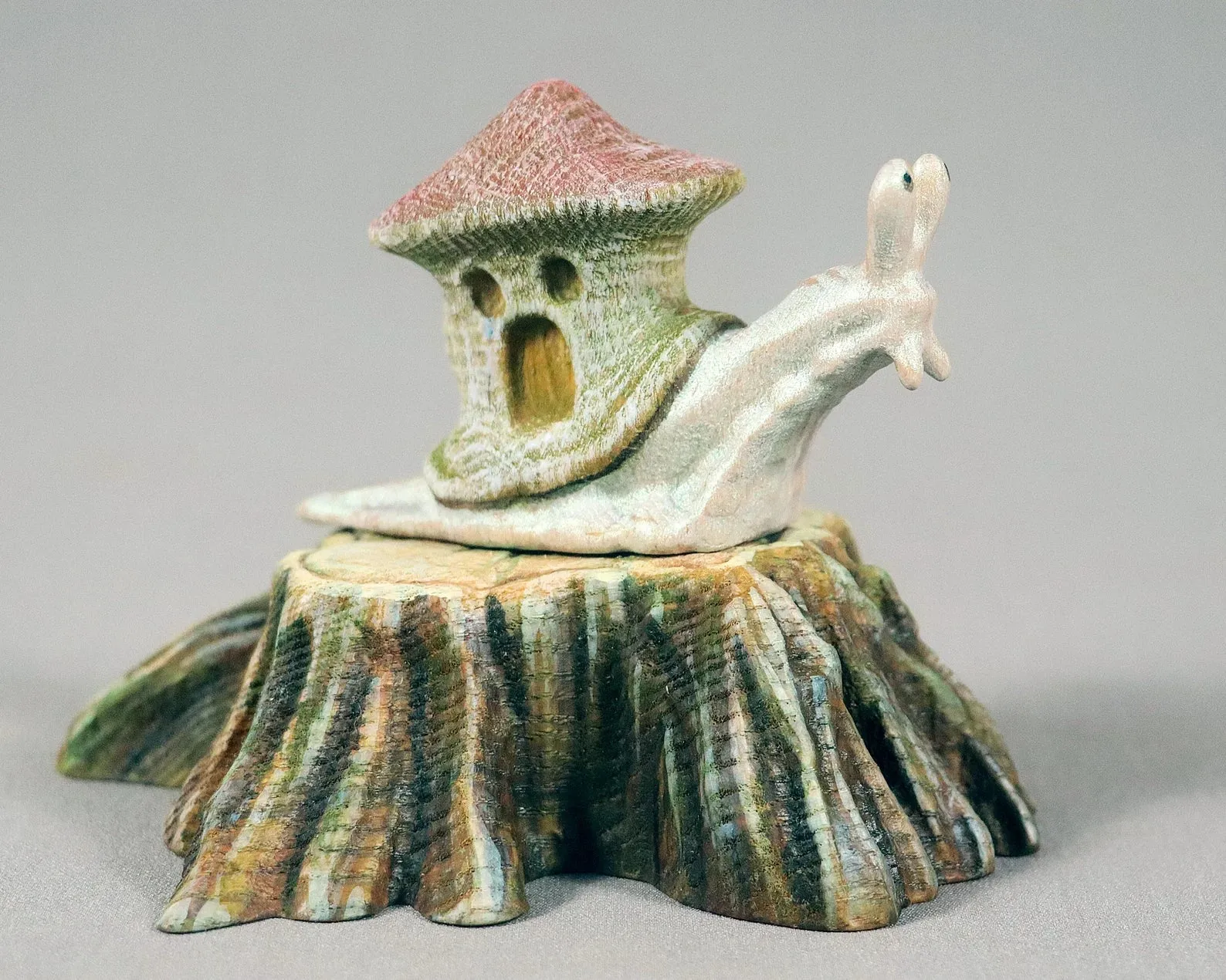 Wooden Snail With House